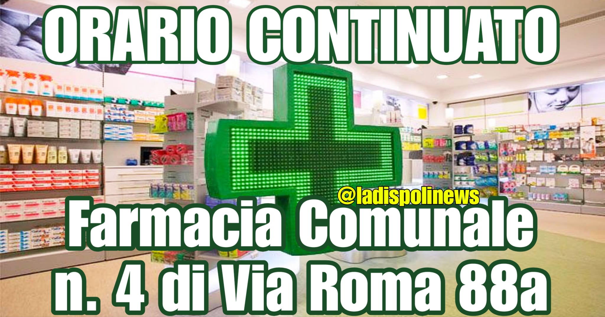 Dal 20 ottobre orario continuato nella farmacia comunale di Via Roma